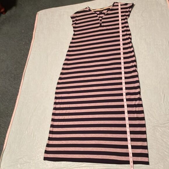 Oh Baby by Motherhood L Maxi Dress Navy & Gray stripe dolman sleeve - Picture 10 of 11